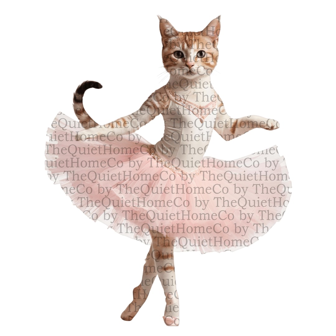 20 Ballet Cat PNG Clipart Set | Watercolor Cats in Tutus & Dance Poses ...