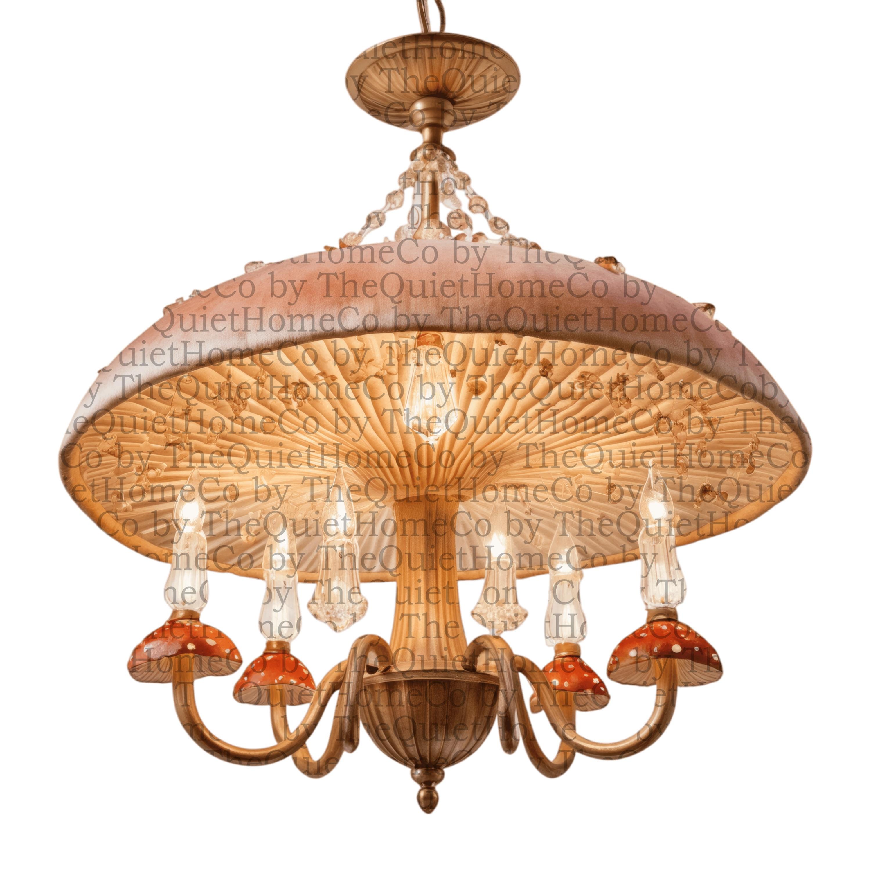 20 Mushroom Chandelier Clipart Bundle | Magical Watercolor PNG Mushroom ...