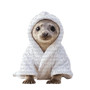 32 set di clipart PNG con tema "Otter Spa Day" / Lontre carine ad acquerello in accappatoi e asciugamani / Clip art di animali accoglienti / Sfondo trasparente / Set n. 85