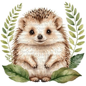 9 Cute Hedgehog Clipart Set, Hand-Painted Woodland Animal PNGs with Transparent Background for Scrapbooking & Nursery Decor | Set #513