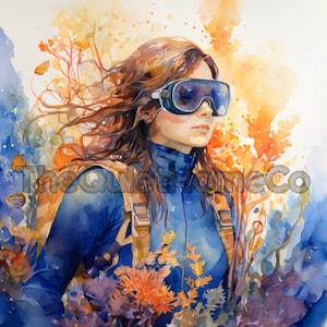 15 Female Diver Clipart JPG Set | Underwater Coral Reef & Tropical Fish Watercolor Art for Ocean and Marine Projects | JPG Set #150