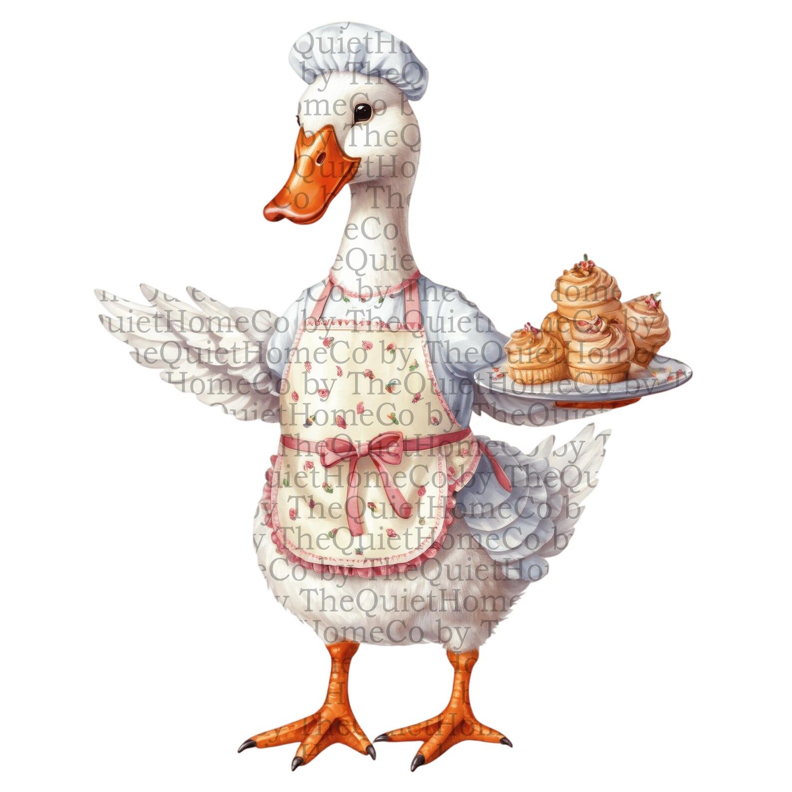 20 Watercolor Goose Baking Clipart Set | PNG Cute Farm Ducks With ...