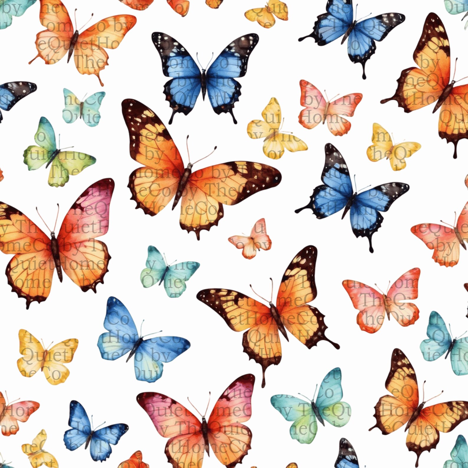 19 Watercolor Butterfly Seamless Pattern | Scrapbook Paper, Fabric ...