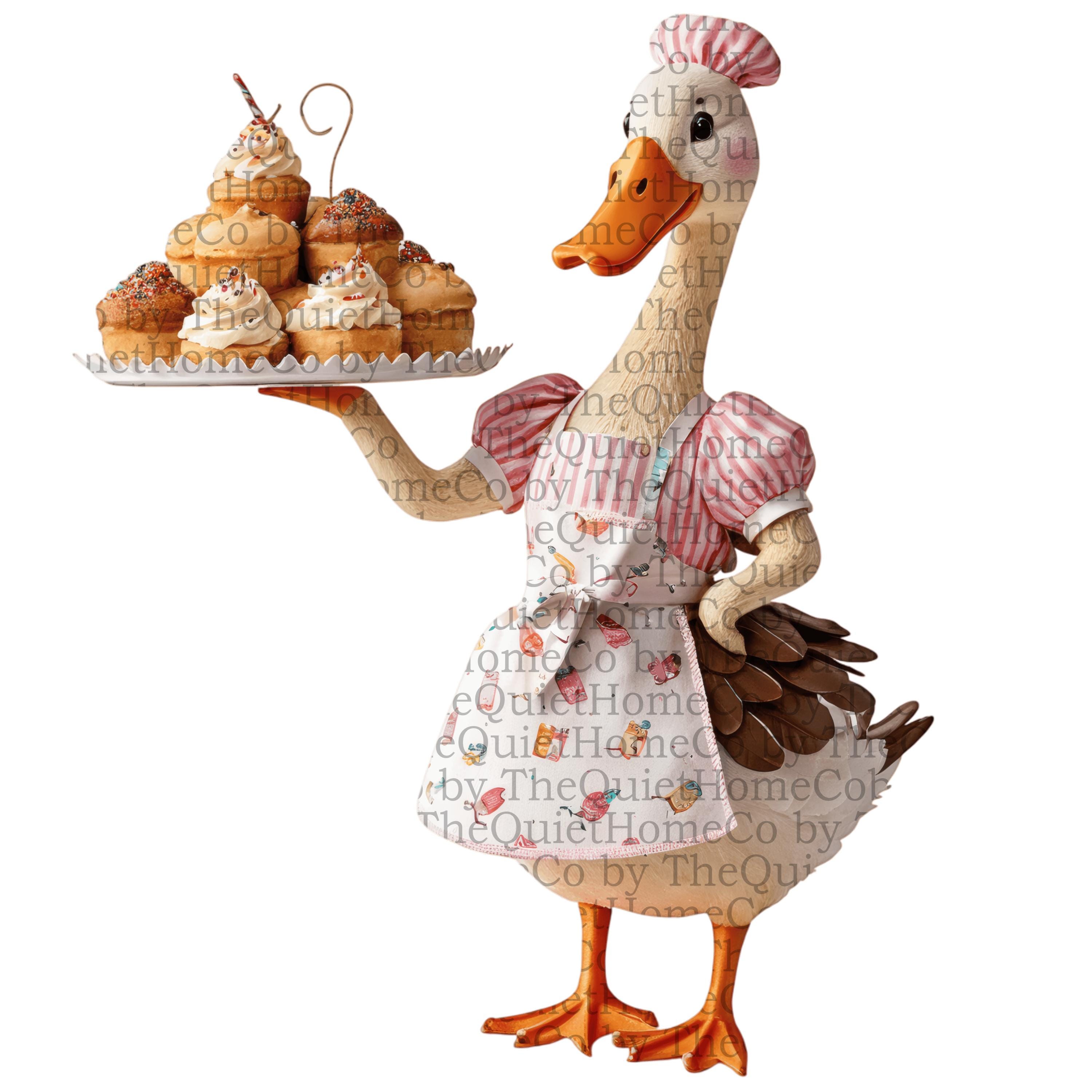 20 Watercolor Goose Baking Clipart Set | PNG Cute Farm Ducks With ...