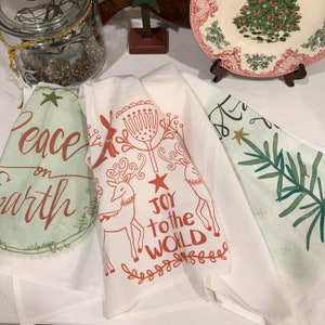 Three Flour sack towels, Select 3 of the same or 3 different towels, Hostess gifts, Gifts for mom, discounted pricing, scripture towels