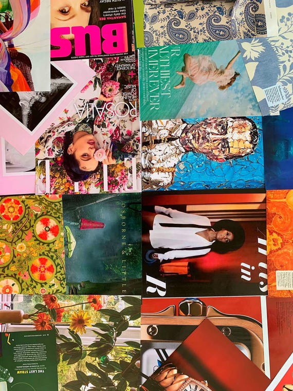 100+ Magazine Pages (nearly 1 pound!) for Colorful Collage Wall Vision Board Scrapbook Junk Journal Ephemera