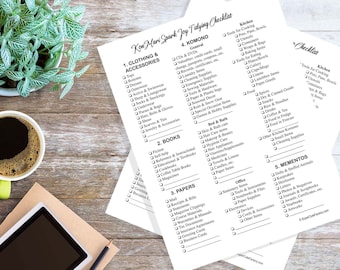 Lista de verificación de Spark Joy para despejar el desorden de KonMari, organización del hogar, imprimible y descargable