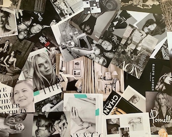 Más de 100 páginas de revistas en blanco y negro para collages, tableros de visión, álbumes de recortes, diarios basura y material efímero.