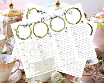 Hoja de mantel individual imprimible y descargable para fiesta de degustación de té de la tarde