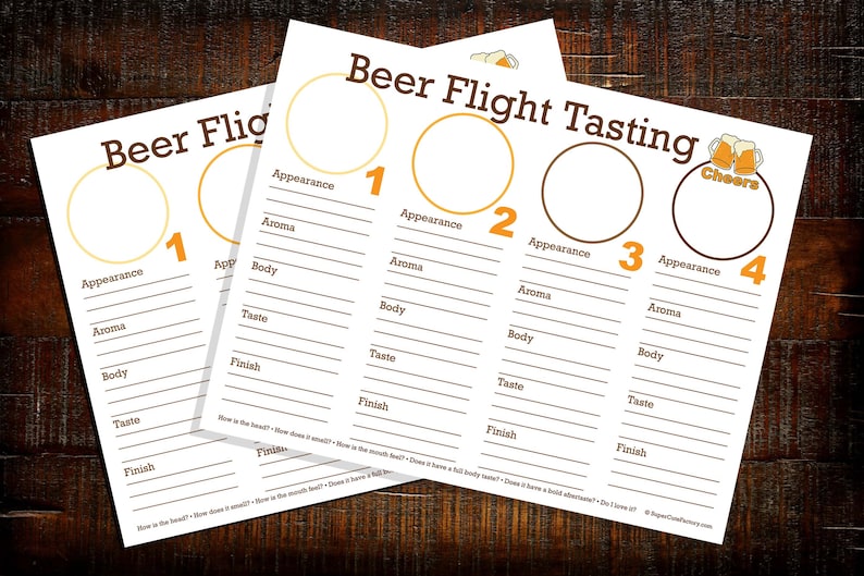 Beer Flight Tasting Downloadable Printable Placemat Sheet - Etsy Hong Kong