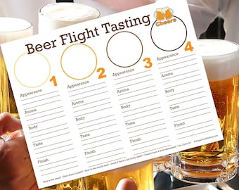 Hoja de mantel individual descargable e imprimible para cata de cerveza