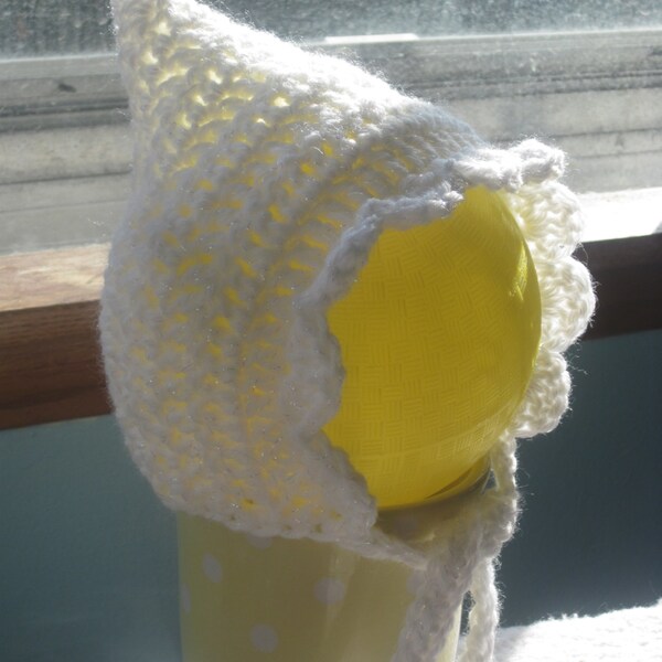 Newborn Pixie Bonnet with Scalloped Edge