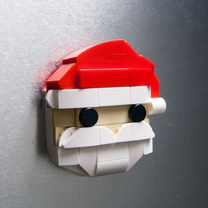 Custom Santa Claus Christmas Magnet Made with Building Blocks for Locker Decor, Fridge, Whiteboard, Souvenir, Party Favor, Gift for LEGO Fan
