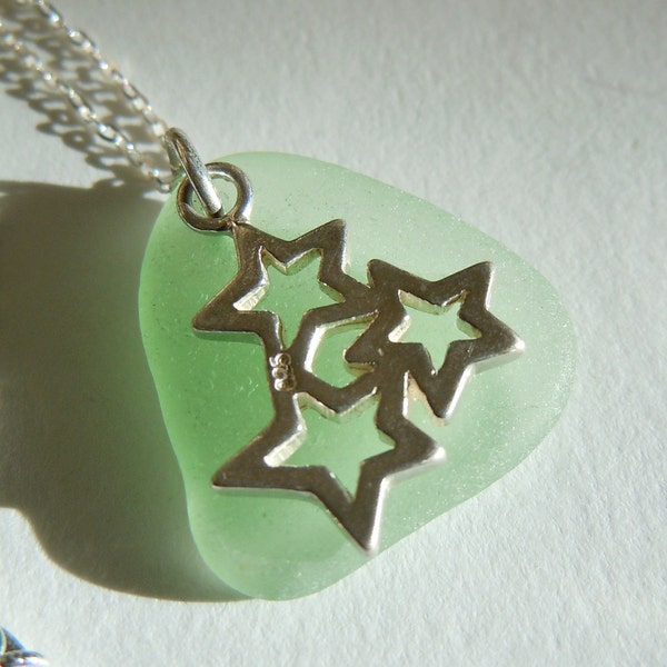 Pale Lime Sea Glass Necklace