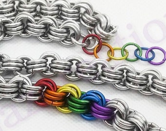 Rainbow Pride 3 in 3 chainmaille Necklace