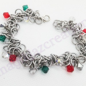 Silver Shaggy Loops Bracelet with Crystals