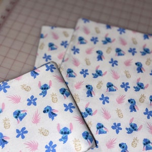 Pocket FLANNEL Pillowcase, Lilo and Stitch Stitch on White Flannel standard size pillowcase image 3
