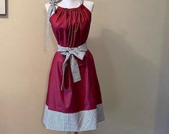 Adult Ladies and Woman size, Alabama Crimson Tide colors -Custom Pillowcase Dress, XS - 4X