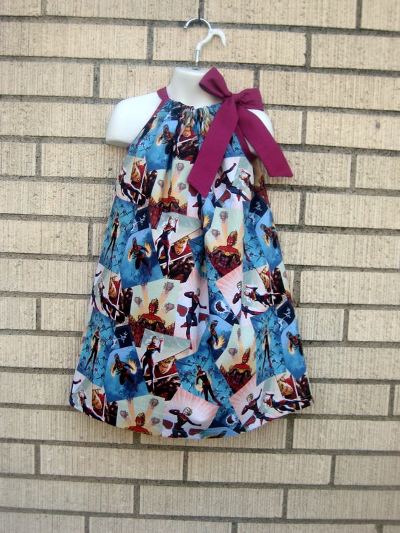 Captain Marvel Pillowcase Dress | Avengers Dress - LAST ONE Size 6 - Etsy