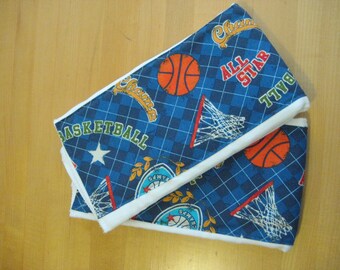 Blue Sports themed Burp Cloths... set of 2