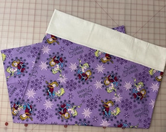 Purple Frozen  FLANNEL Pillowcase, standard size pillowcase