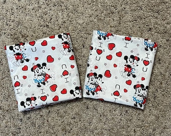 Pocket Pillowcase -Mickey and Minnie I Love You! Standard size pillowcase, Envelope pillowcase