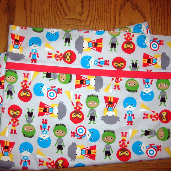 Super Hero Kids Pillowcase, standard size pillowcase