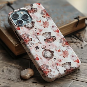 Alice Wonderland Phone Case | Pink Mad Hatter MagSafe Cover for iPhone 17 16 15 14 13 Pro Max Plus Samsung Galaxy S26 S25 S24 S23 S22 S21 20