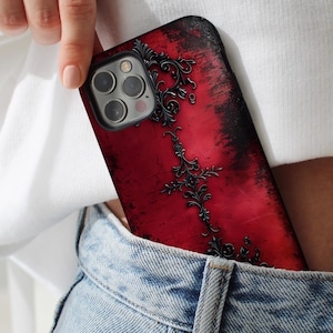 Gothic Blood Red Phone Case | Creepy Horror Weirdcore Cover iPhone 17 16 15 14 Air Pro Max Plus Magsafe Samsung Galaxy S26 S25 S24 S23 S22