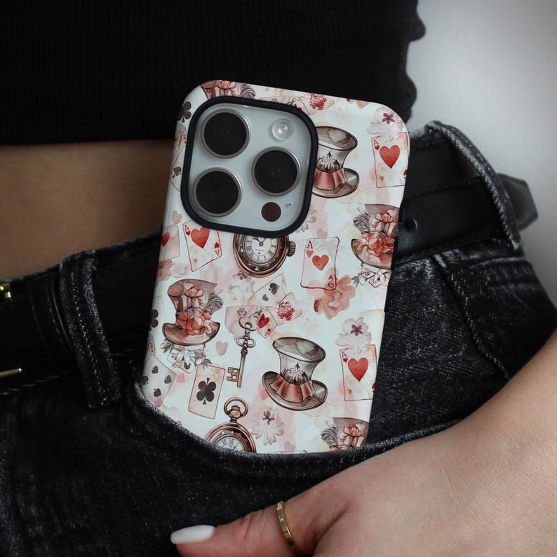 Alice Wonderland Phone Case | Pink Mad Hatter Magsafe Cover for iPhone Samsung Galaxy Google Pixel