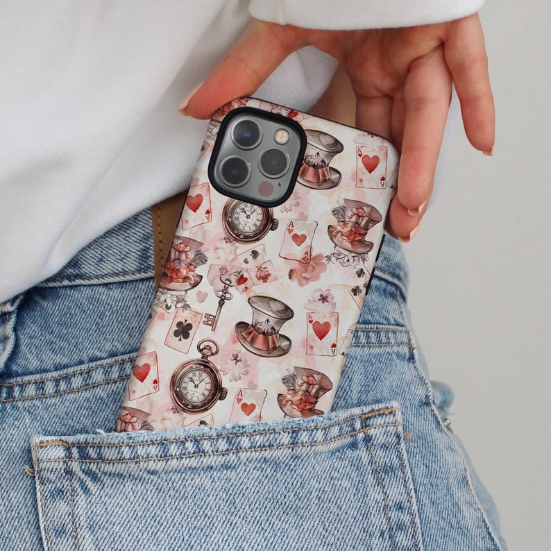 Alice Wonderland Phone Case | Pink Mad Hatter Magsafe Cover for iPhone Samsung Galaxy Google Pixel