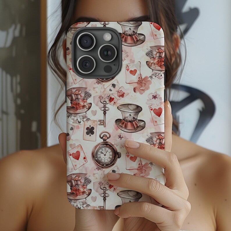 Alice Wonderland Phone Case | Pink Mad Hatter Magsafe Cover for iPhone Samsung Galaxy Google Pixel