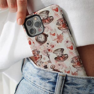 Alice Wonderland Phone Case | Pink Mad Hatter Magsafe Cover for iPhone Samsung Galaxy Google Pixel