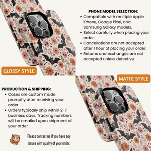 Spooky Cute Floral Fall Phone Case Cottagecore Halloween Whimsigoth cover iPhone 16 15 14 13 Pro Max Plus Samsung Galaxy S24 S23 S22 S21 S20