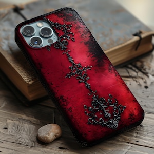 Gothic Blood Red Phone Case | Creepy Horror Weirdcore Cover iPhone 17 16 15 14 Air Pro Max Plus Magsafe Samsung Galaxy S26 S25 S24 S23 S22