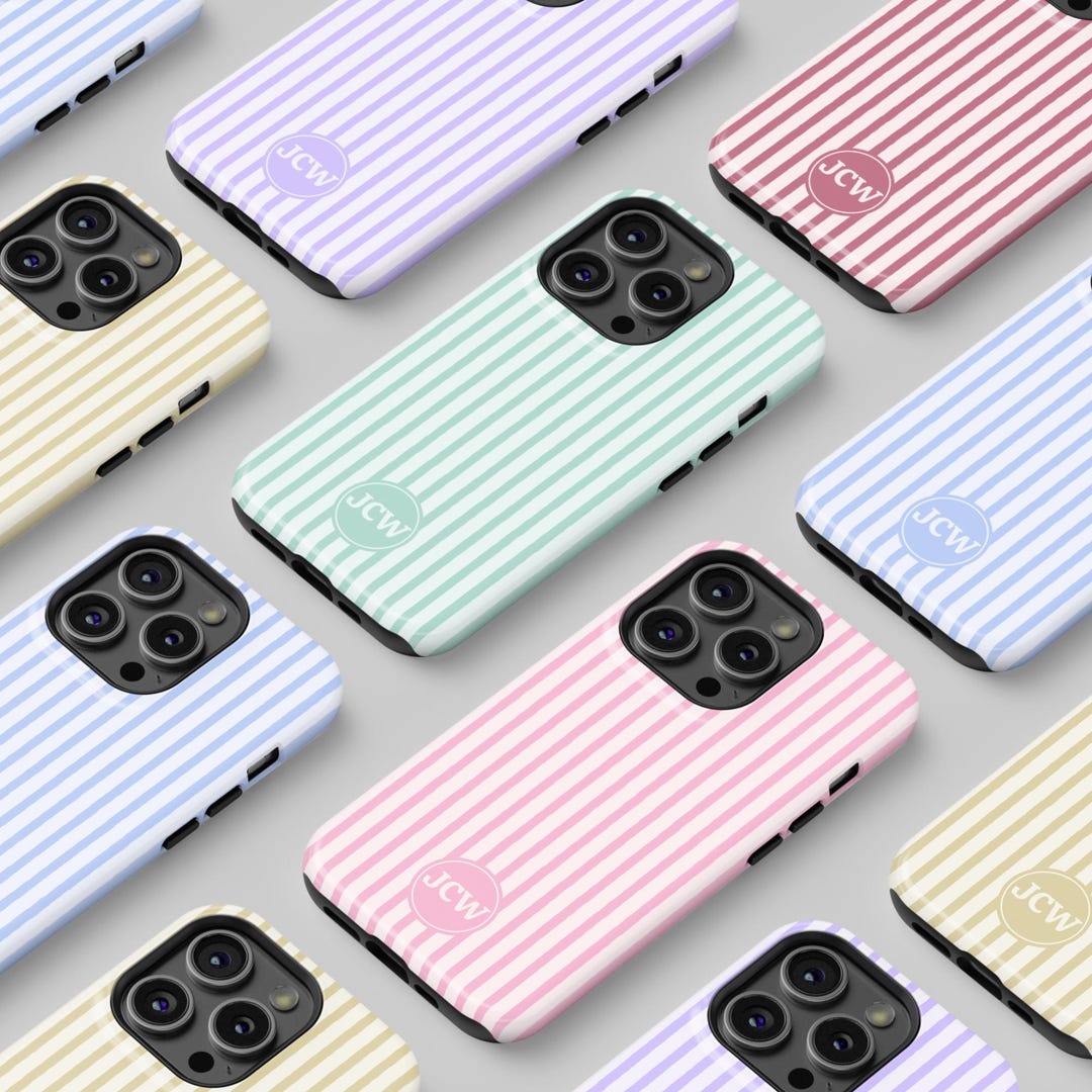 Custom Personalized Striped Phone Case | Funhaus Aesthetic | iPhone 17 ...