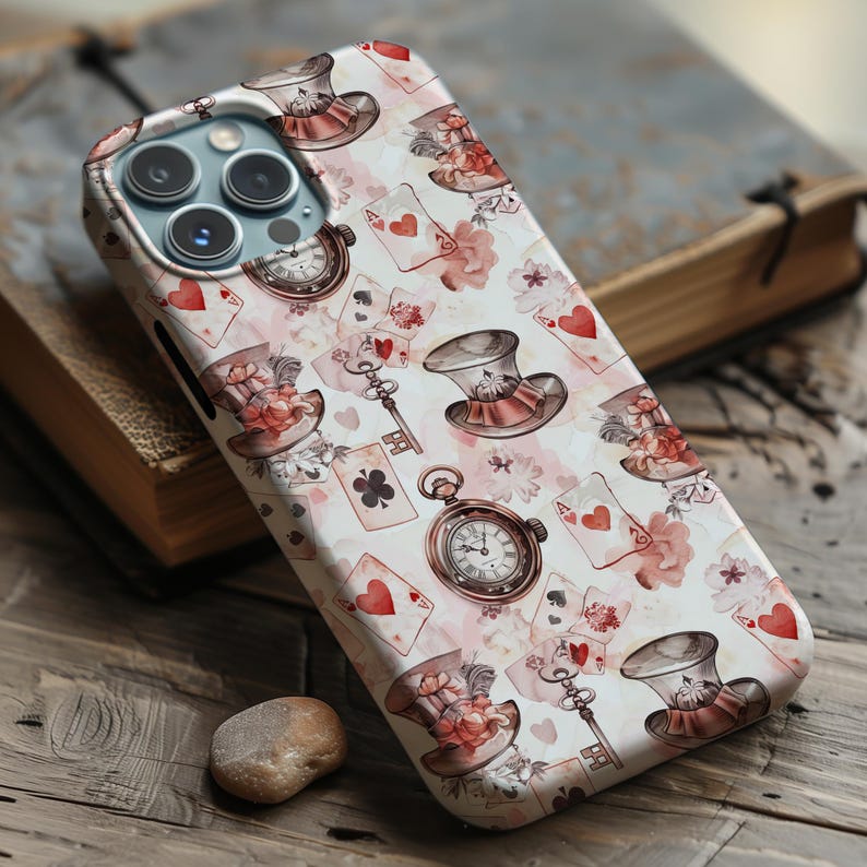 Alice Wonderland Phone Case | Pink Mad Hatter Magsafe Cover for iPhone Samsung Galaxy Google Pixel