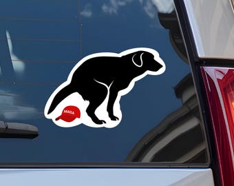 Pegatina anti-Trump, calcomanía anti-MAGA y antifascista, pegatina para parachoques resistente a la intemperie «Fuck Trump FDT», activismo liberal, perro defecando, gorra MAGA