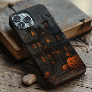 Haunted House Halloween Phone Case | Fall Pumpkin Magsafe Cover for iPhone Samsung Galaxy Google Pixel