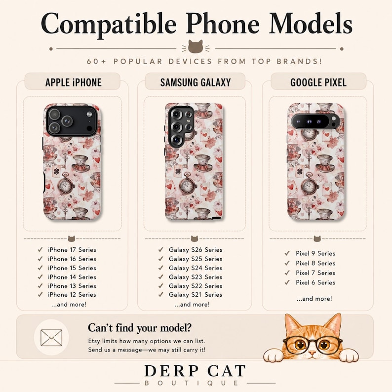 Alice Wonderland Phone Case | Pink Mad Hatter Magsafe Cover for iPhone Samsung Galaxy Google Pixel