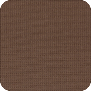 May include: A square, brown fabric with rounded corners. The fabric has a textured, woven appearance with a repeating vertical pattern. The color is a warm, medium brown.