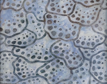 Nature's Creations 2 batik cotton quilting sewing fabric by Lunn Studios for Robert Kaufman Fabrics - 1/2 yard - #15483 185 Steel