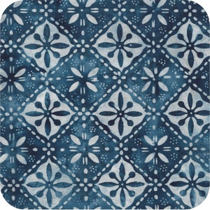 Floriculture 2 batik cotton quilting sewing fabric by Lunn Studios for Robert Kaufman Fabrics - 1/2 yard - #15518-300 Storm
