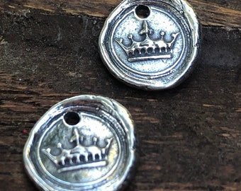 Crown Seal Charm Artisan Handmade Sterling 001/CHS20