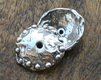 TWO Large Bead caps with Dotted Edge BC201