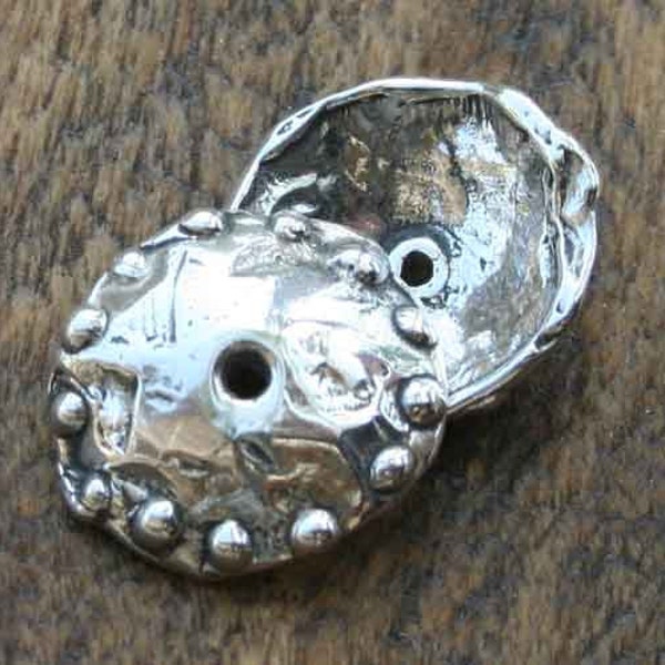 TWO Large Bead caps with Dotted Edge BC201