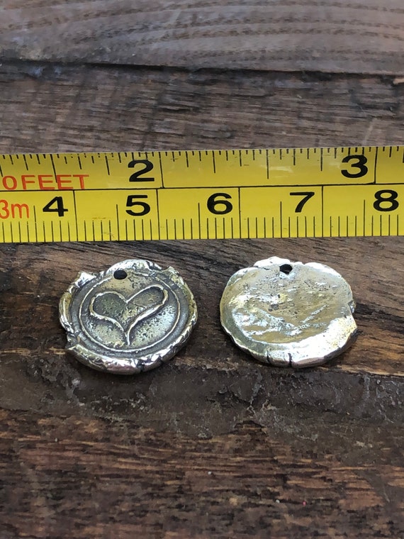 Waxing Poetic Style Heart Seal Charm in Sterling Silver - Etsy