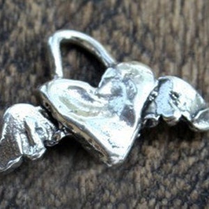 Winged Heart Charm Sterling Silver 001/CH440