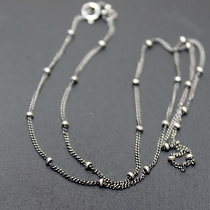 Satellite Chain Ball Curb Sterling Silver 30&quot;