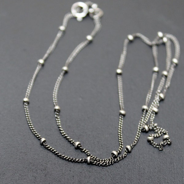 Satellite Chain Ball Curb Sterling Silver 16"